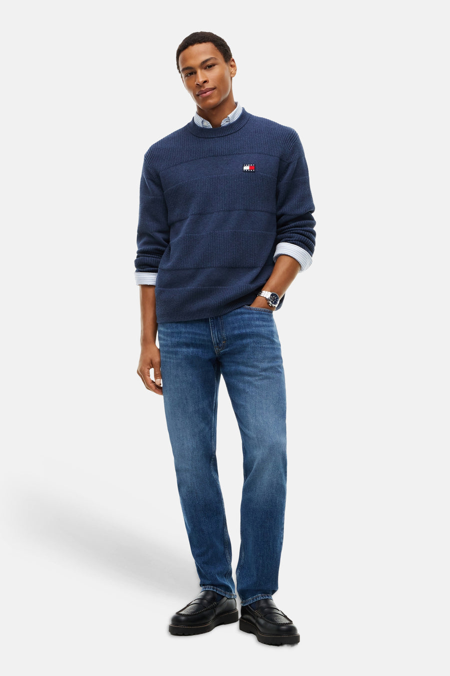 Pull col O - bleu