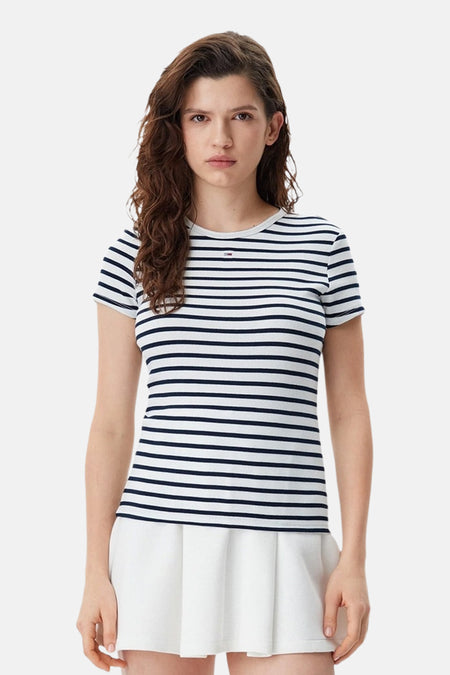 Top uni manche courte Bleu - TOMMY JEANS