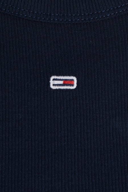 Top uni manche courte Bleu - TOMMY JEANS