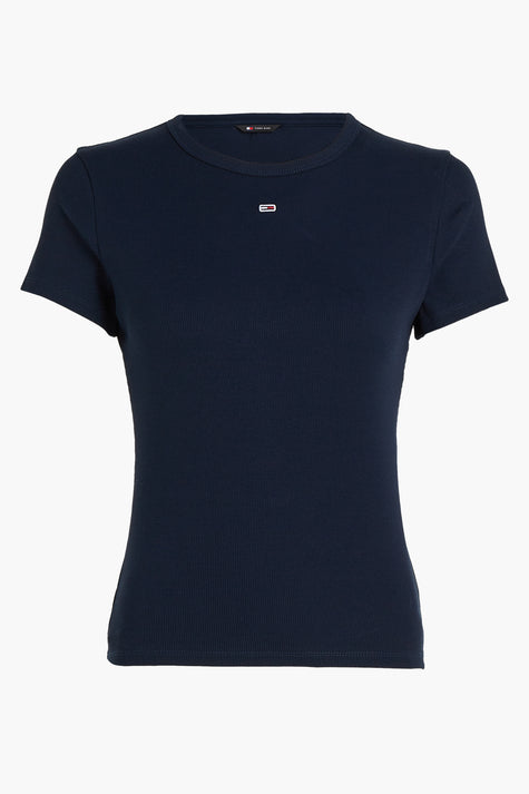 Top uni manche courte Bleu - TOMMY JEANS