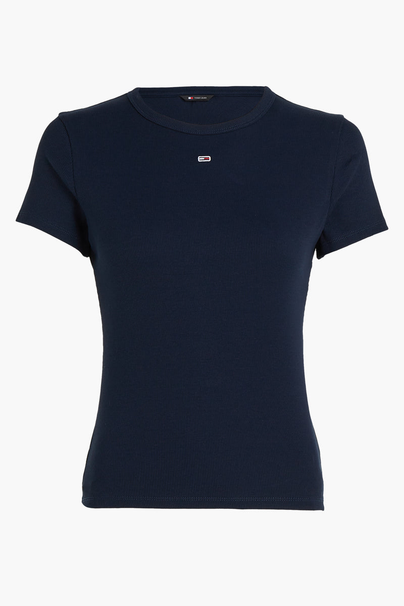Top uni manche courte Bleu - TOMMY JEANS