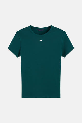 Top uni manche courte vert - TOMMY JEANS