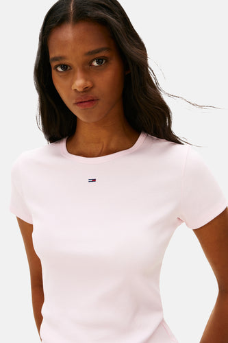Top uni manche courte rose - TOMMY JEANS - TOMMY JEANS