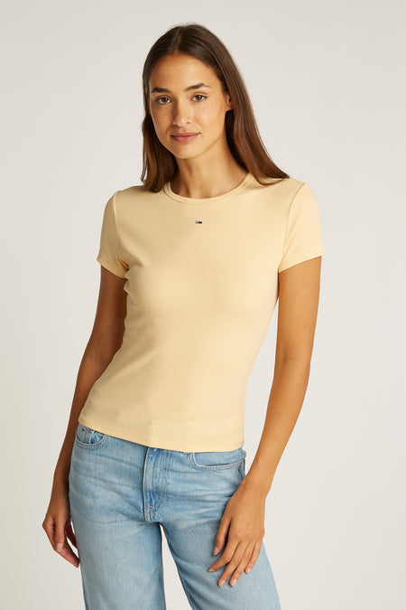 Top uni manche courte Jaune - TOMMY JEANS