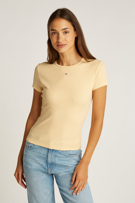Top uni manche courte Jaune - TOMMY JEANS