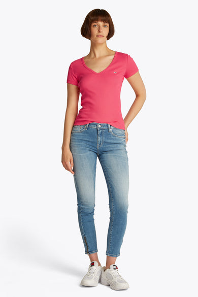 Top uni manche courte Rose - TOMMY JEANS