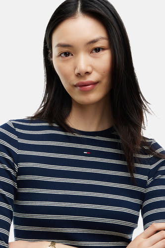 Top uni manche longue bleu - TOMMY JEANS