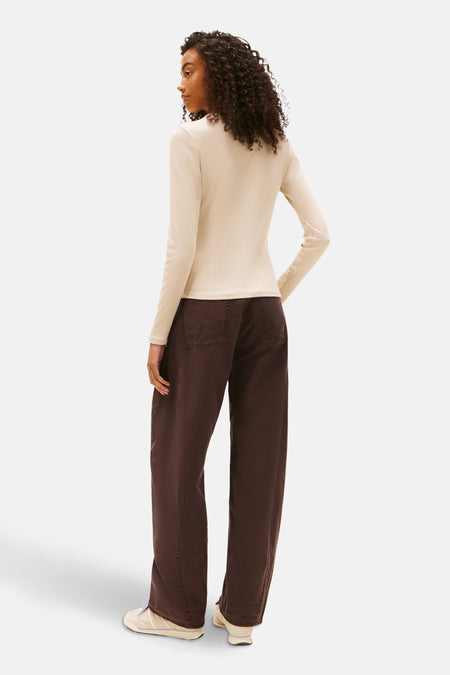 Top uni manche longue beige - TOMMY JEANS