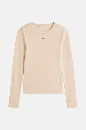 Top uni manche longue beige - TOMMY JEANS - TOMMY JEANS