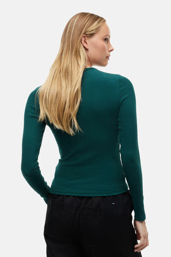 Top uni manche longue vert - TOMMY JEANS