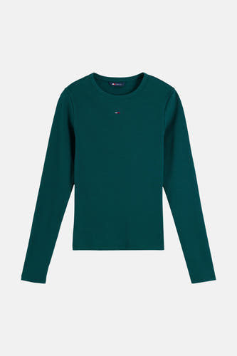 Top uni manche longue vert - TOMMY JEANS