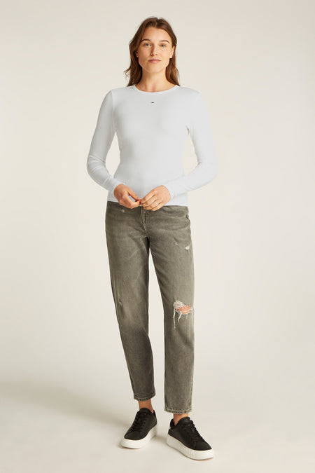 Top uni manche longue Blanc - TOMMY JEANS