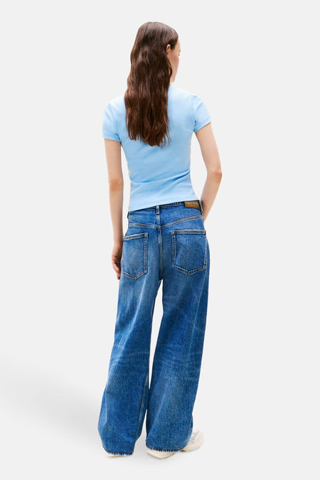 Top uni manche courte Bleu - TOMMY JEANS