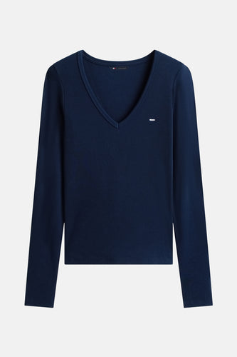 Top uni manche longue bleu - TOMMY JEANS - TOMMY JEANS