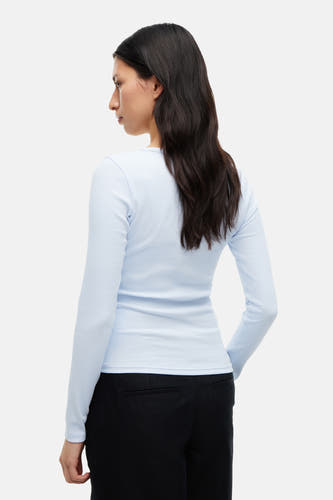 Top uni manche longue bleu - TOMMY JEANS