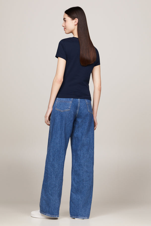 Top uni manche courte Bleu - TOMMY JEANS