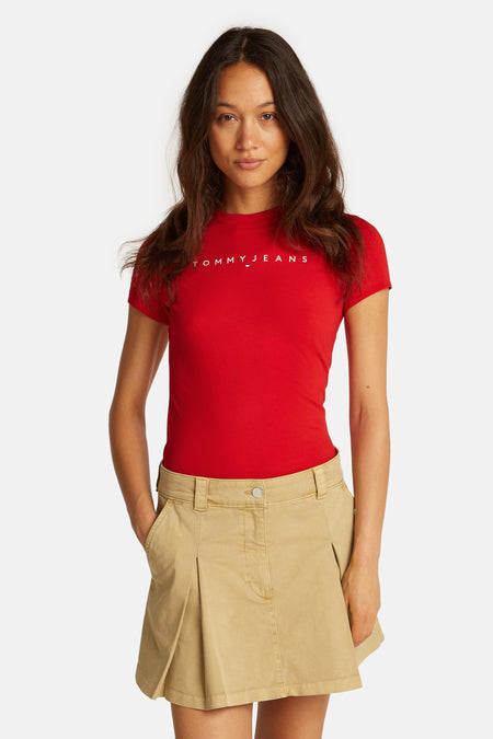Top uni manche courte Rouge - TOMMY JEANS