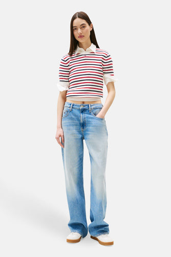 Pull à col rond - rouge - TOMMY JEANS