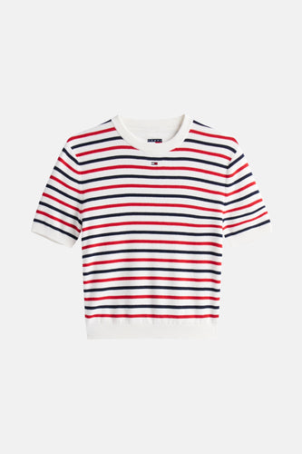 Pull à col rond - rouge - TOMMY JEANS