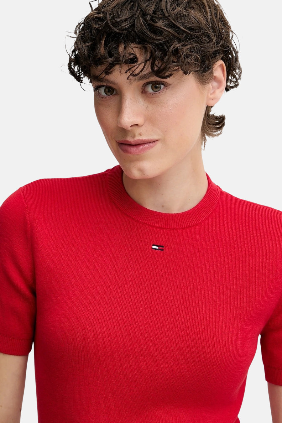 Pull à col rond - rouge - TOMMY JEANS