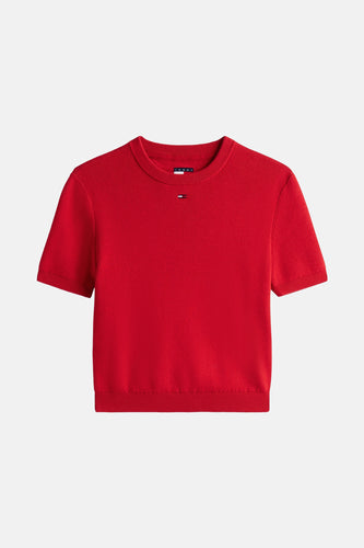 Pull à col rond - rouge - TOMMY JEANS