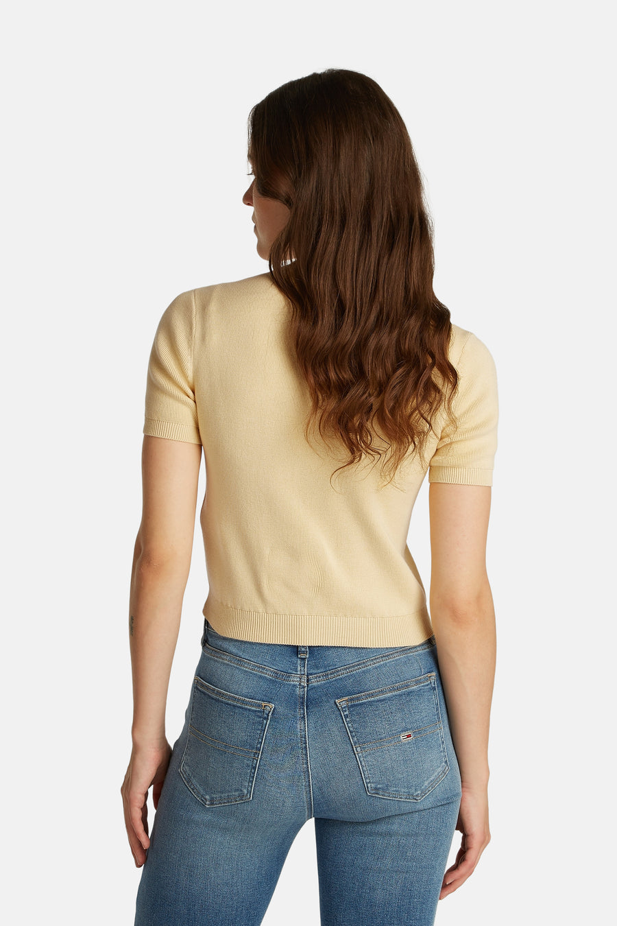 Pull à col rond - jaune