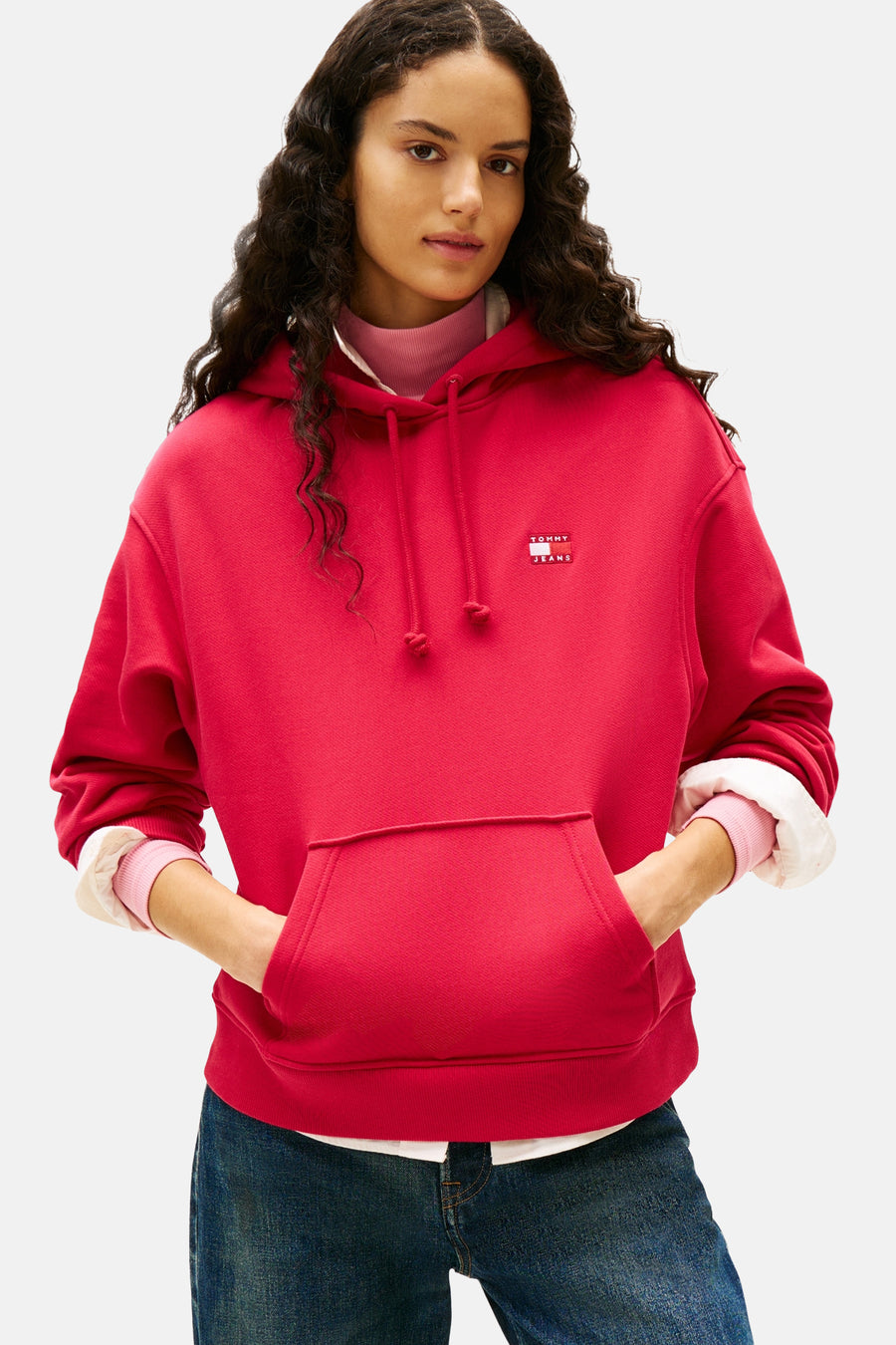 Sweat à capuche - rouge - TOMMY JEANS