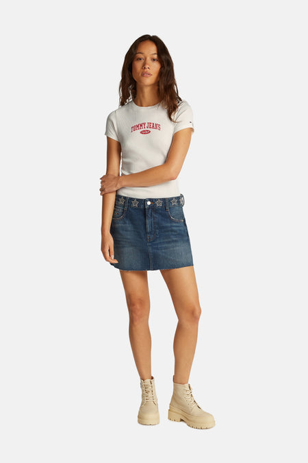 Top uni manche courte Blanc - TOMMY JEANS