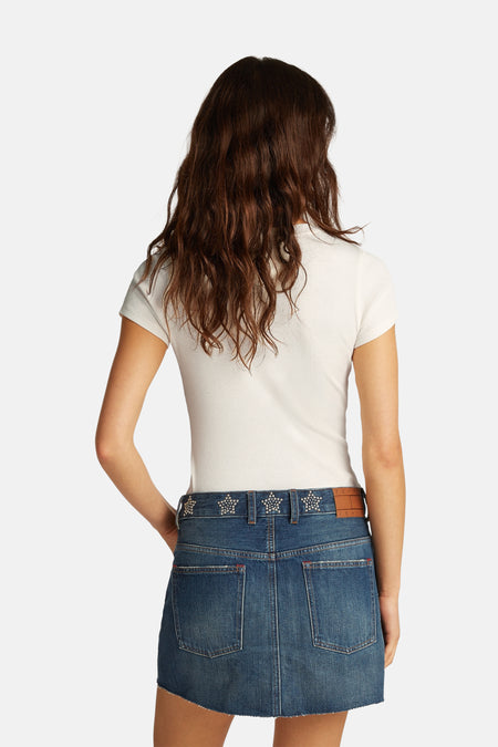 Top uni manche courte Blanc - TOMMY JEANS