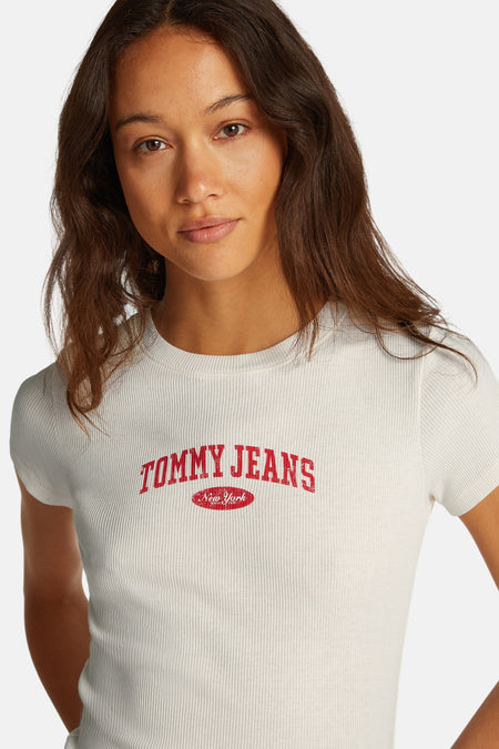 Top uni manche courte Blanc - TOMMY JEANS