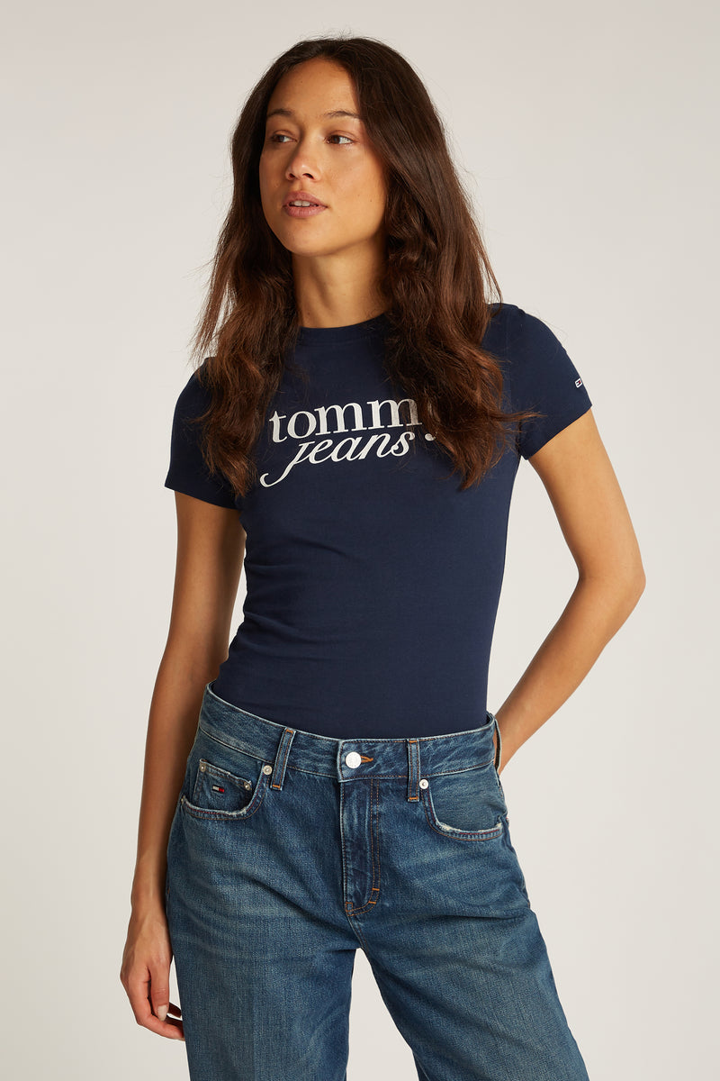 Top uni manche courte Bleu - TOMMY JEANS