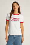 Top uni manche courte Écru - TOMMY JEANS