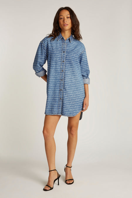 Robes manches longues Mid blue denim - TOMMY JEANS