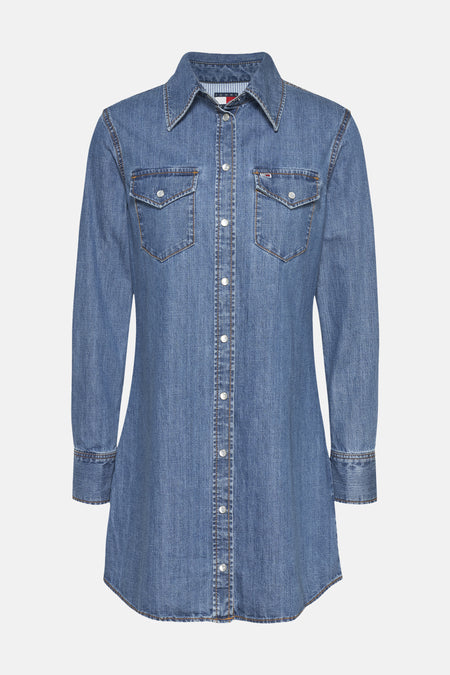 Robes manches longues Mid blue denim - TOMMY JEANS