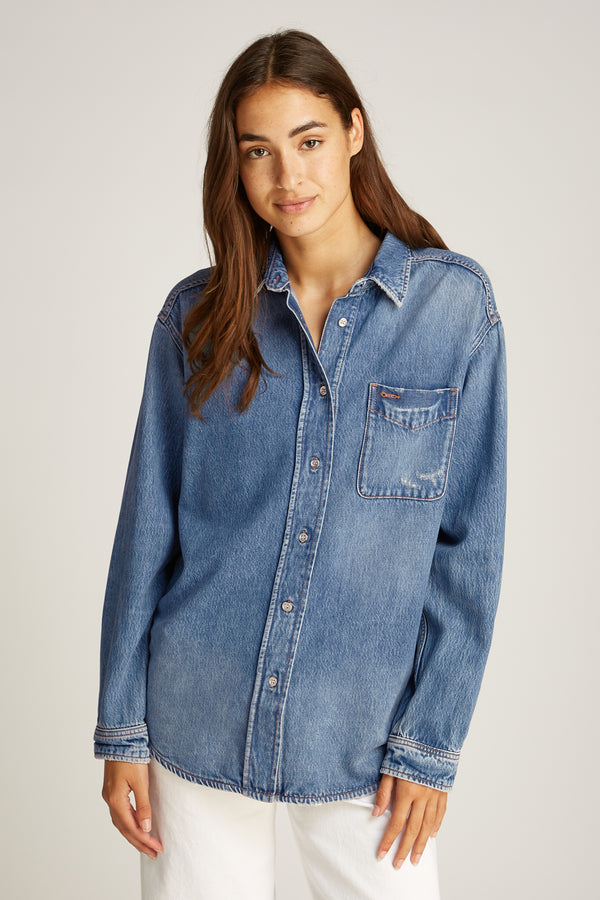 Chemise en jean Mid blue denim - TOMMY JEANS