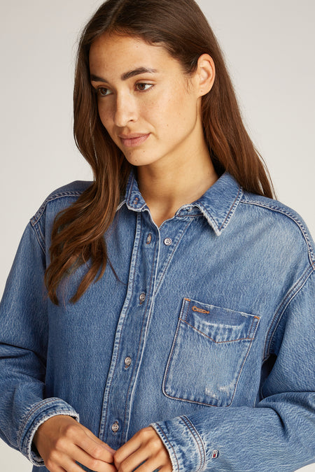 Chemise en jean Mid blue denim - TOMMY JEANS
