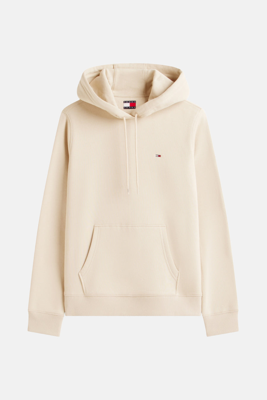 Beige Tommy Hilfiger hoodie met capuchon.