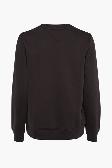 Pull-over noir avec col rond de TOMMY JEANS, dos avec détail subtil V à la nuque.