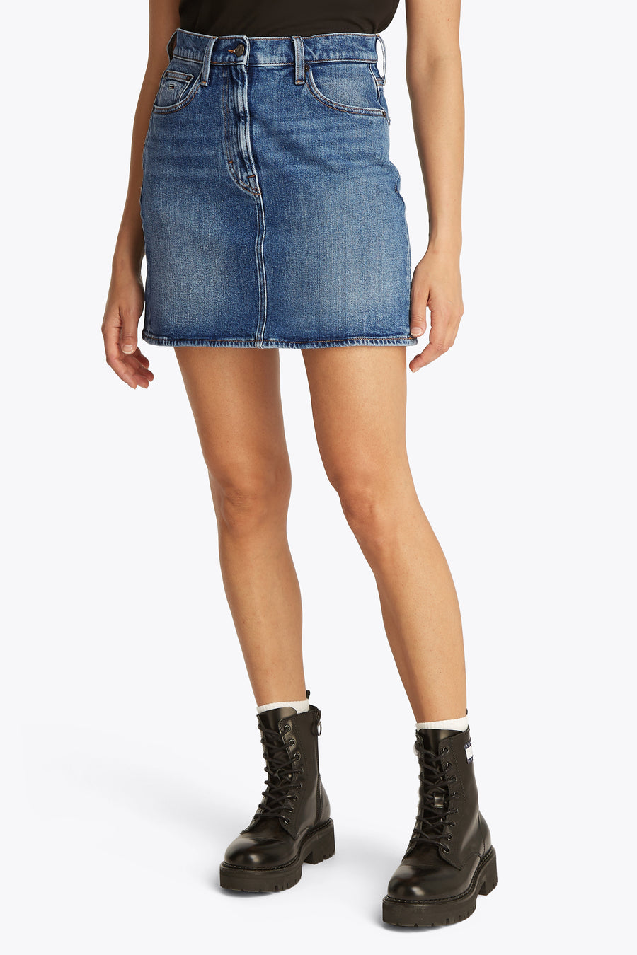 Jupe courte - mid blue denim