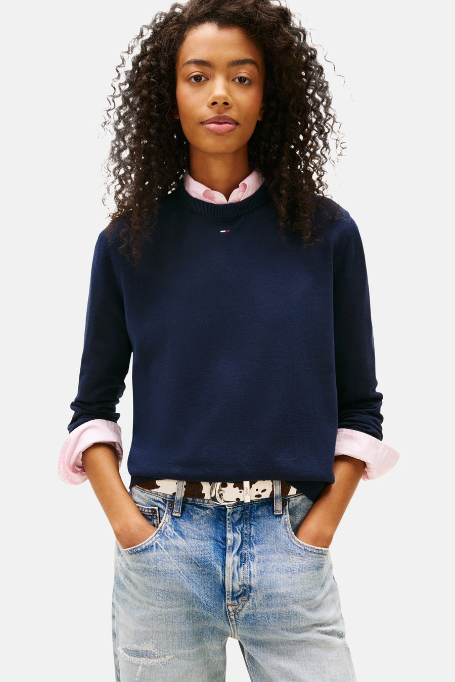 Pull à col rond - bleu