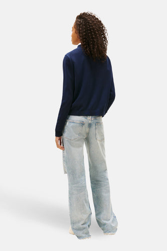 Pull à col rond - bleu