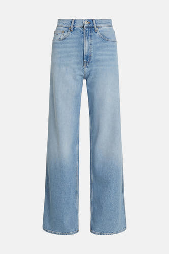 Jean décontracté de denim bleu clair de Tommy Jeans, avec des jambes droites et une taille classique.