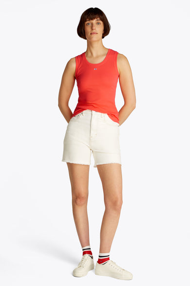 Top uni manche courte Orange - TOMMY JEANS