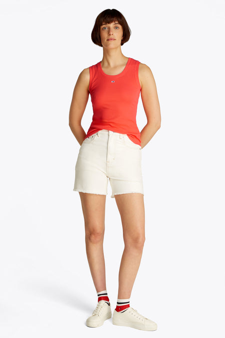 Top uni manche courte Orange - TOMMY JEANS