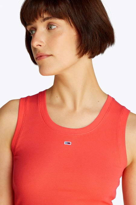 Top uni manche courte Orange - TOMMY JEANS