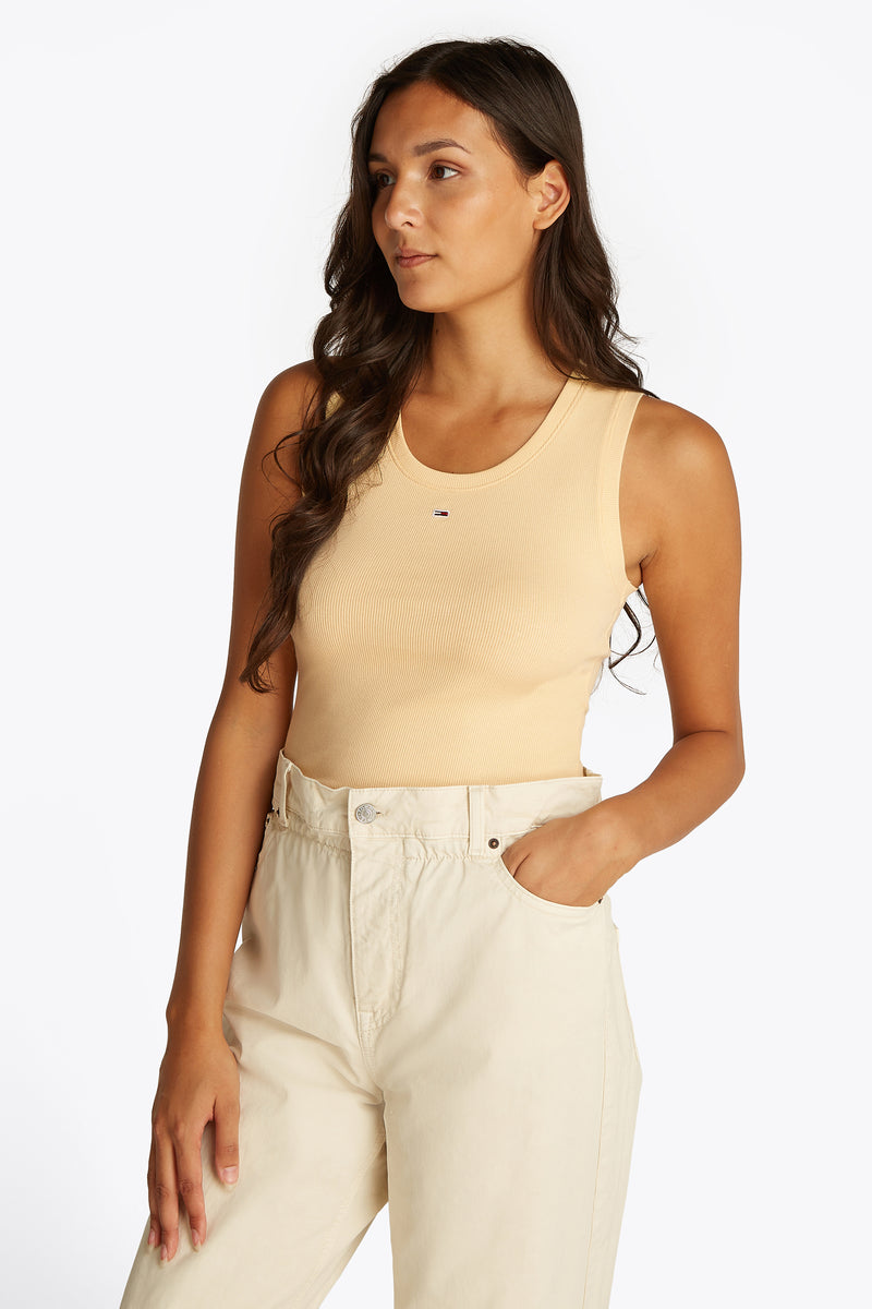 Top uni manche courte Jaune - TOMMY JEANS