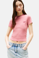 Top uni manche courte Rose - TOMMY JEANS