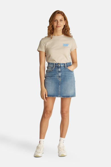 Top uni manche courte Écru - TOMMY JEANS