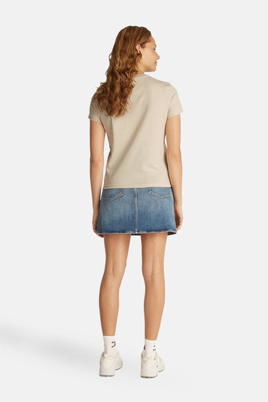 Top uni manche courte Écru - TOMMY JEANS