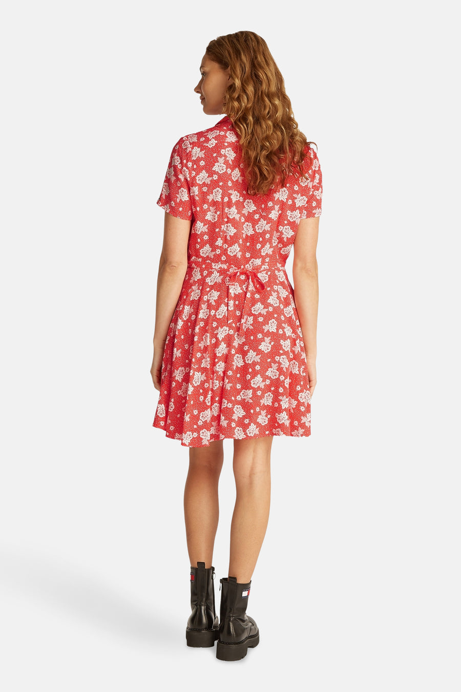 Robe à manches courtes - Rouge